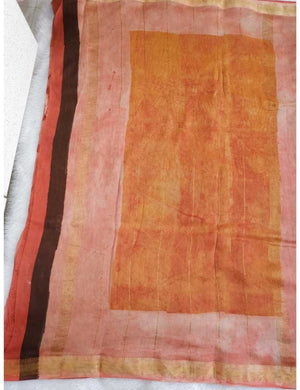 Maheshwari Salmon Red Saree Online