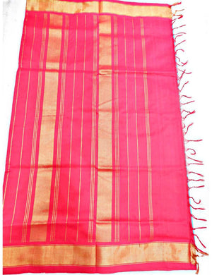 Blue Silk Cotton Saree with Gold Zari Border Online