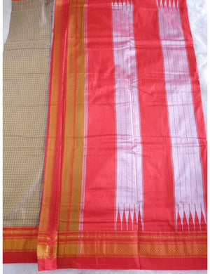Ilkal Sandal Checks Saree Online