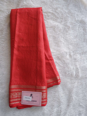 Assamese Handloom Red Saree with Black Contrast Blouse Online