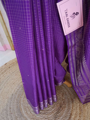 Assamese Handloom Purple Saree with Pink Contrast Blouse Online