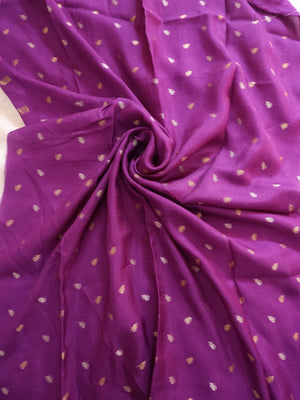 Assamese Handloom Mustard Saree with Violet Contrast Blouse Online