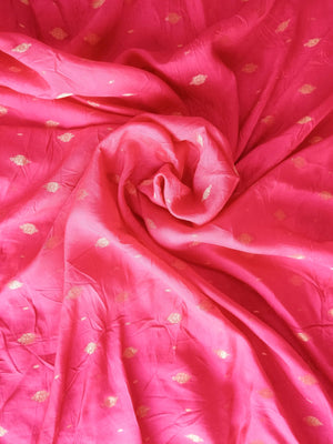 Assamese Handloom Persian Green Saree with Pink Contrast Blouse Online