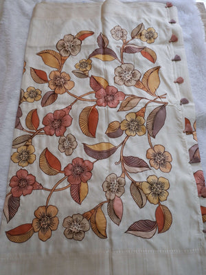Semi Tusser Silk Saree with Applique Work Checks Design Online