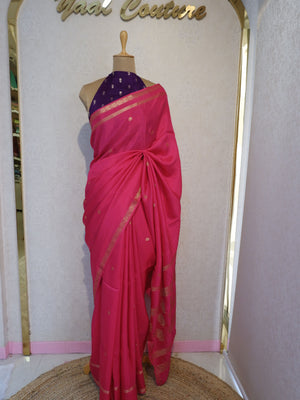 Pink Georgette Crepe Saree Online