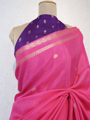 Pink Georgette Crepe Saree Online