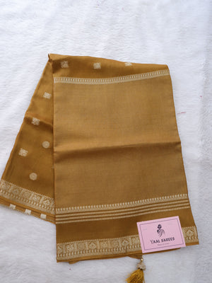 Antique Gold Tissue Half and Half Saree Online