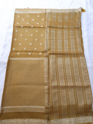 Antique Gold Tissue Half and Half Saree Online