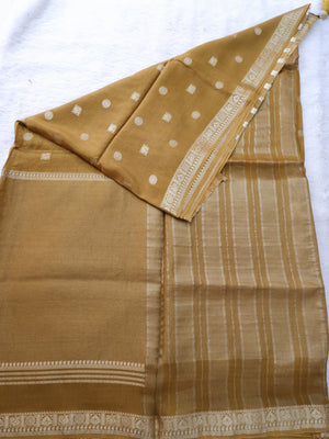 Antique Gold Tissue Half and Half Saree Online