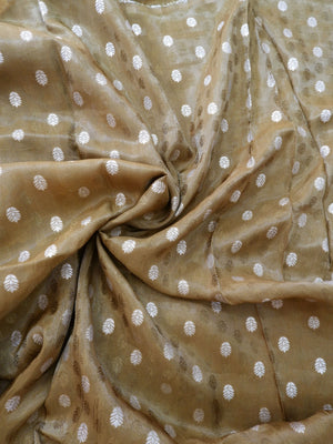 Antique Gold Tissue Half and Half Saree Online