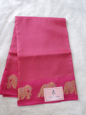 Pink Tissue Saree with Elephant Zari Border Online