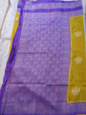 Purple fabric with yellow borde