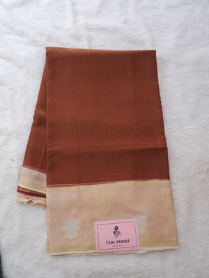 Brown and beige saree
