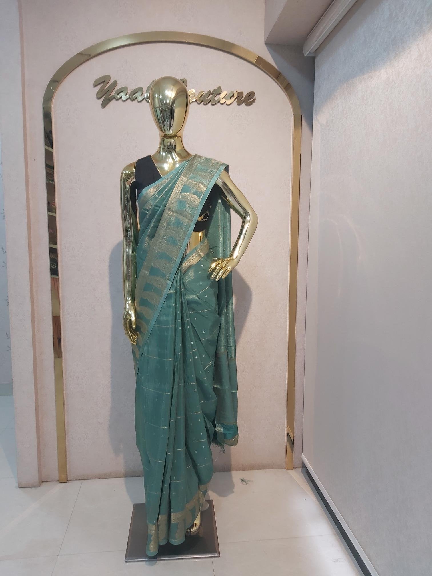 Royal Rama Green Silk Saree