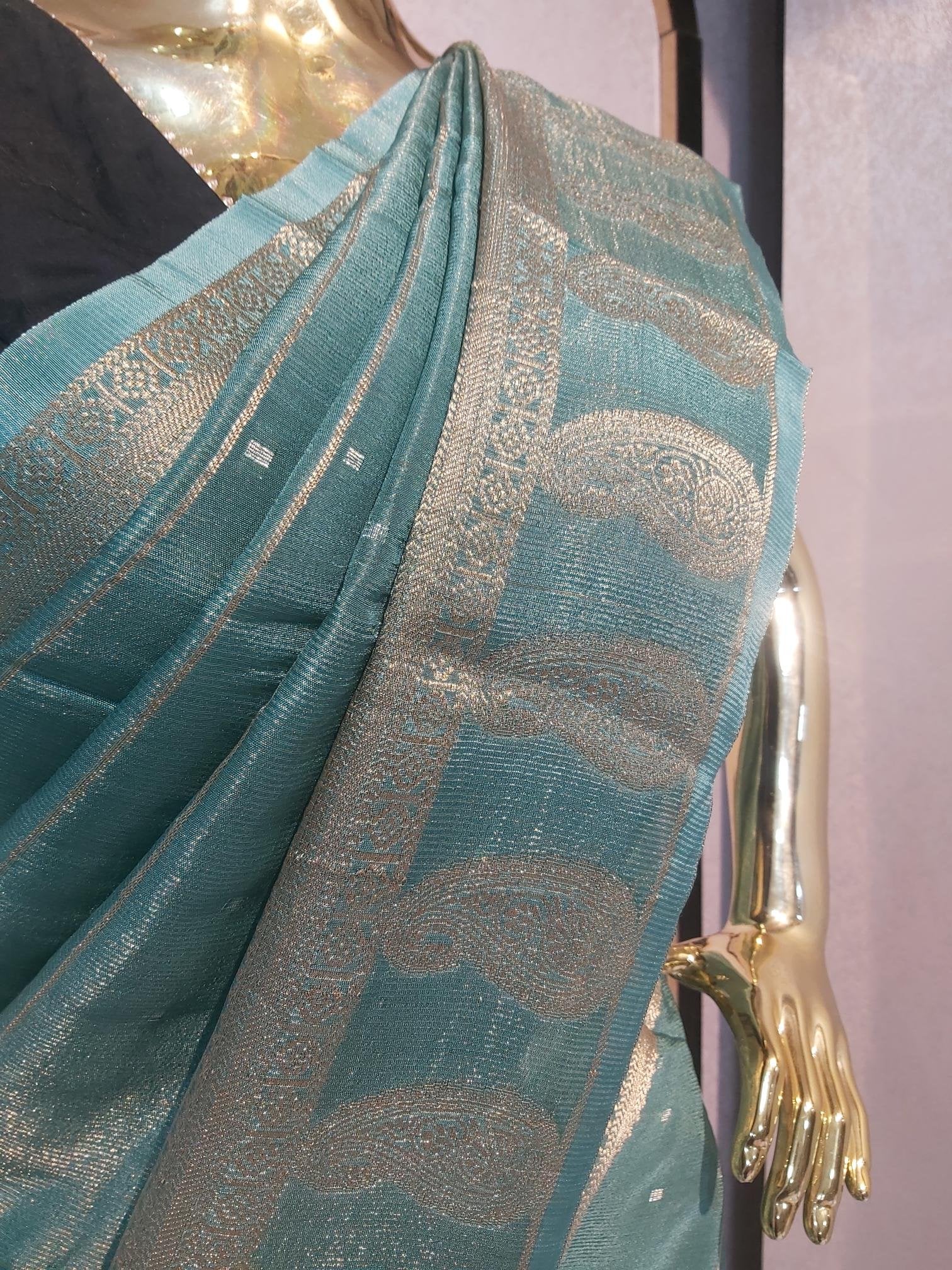 Royal Rama Green Silk Saree
