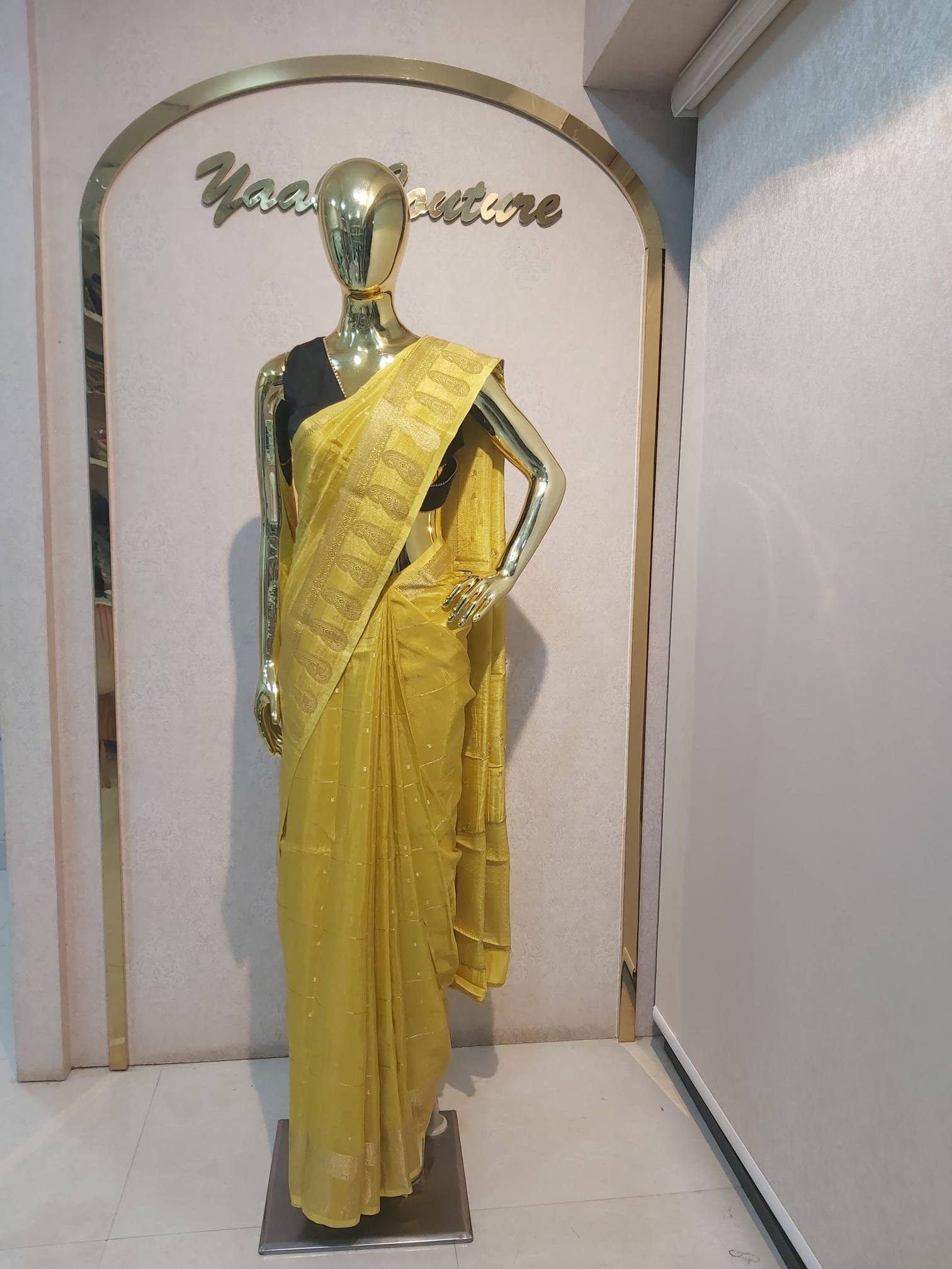 Royal yellow Silk Saree