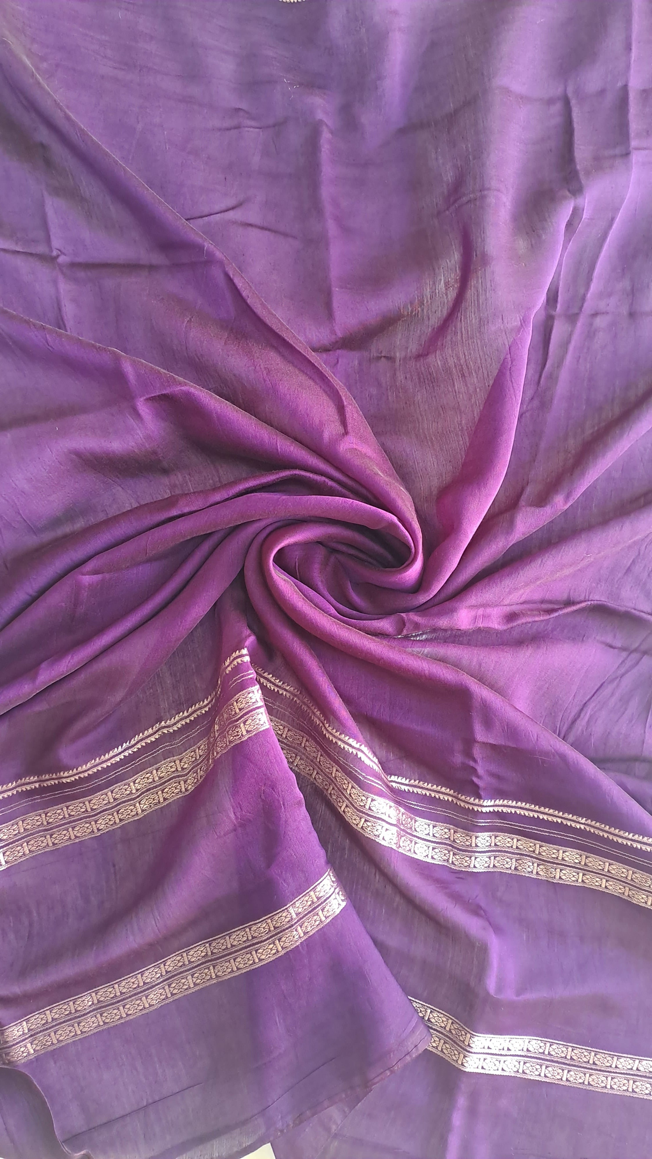 Assamese Handloom Peach Saree with Violet Contrast Blouse Online