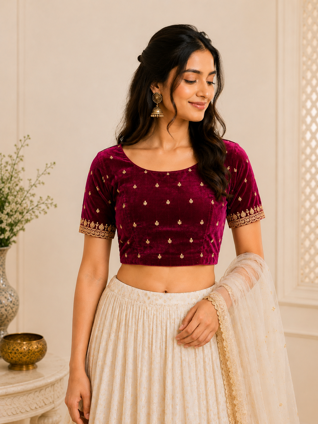 Wine color  blouse