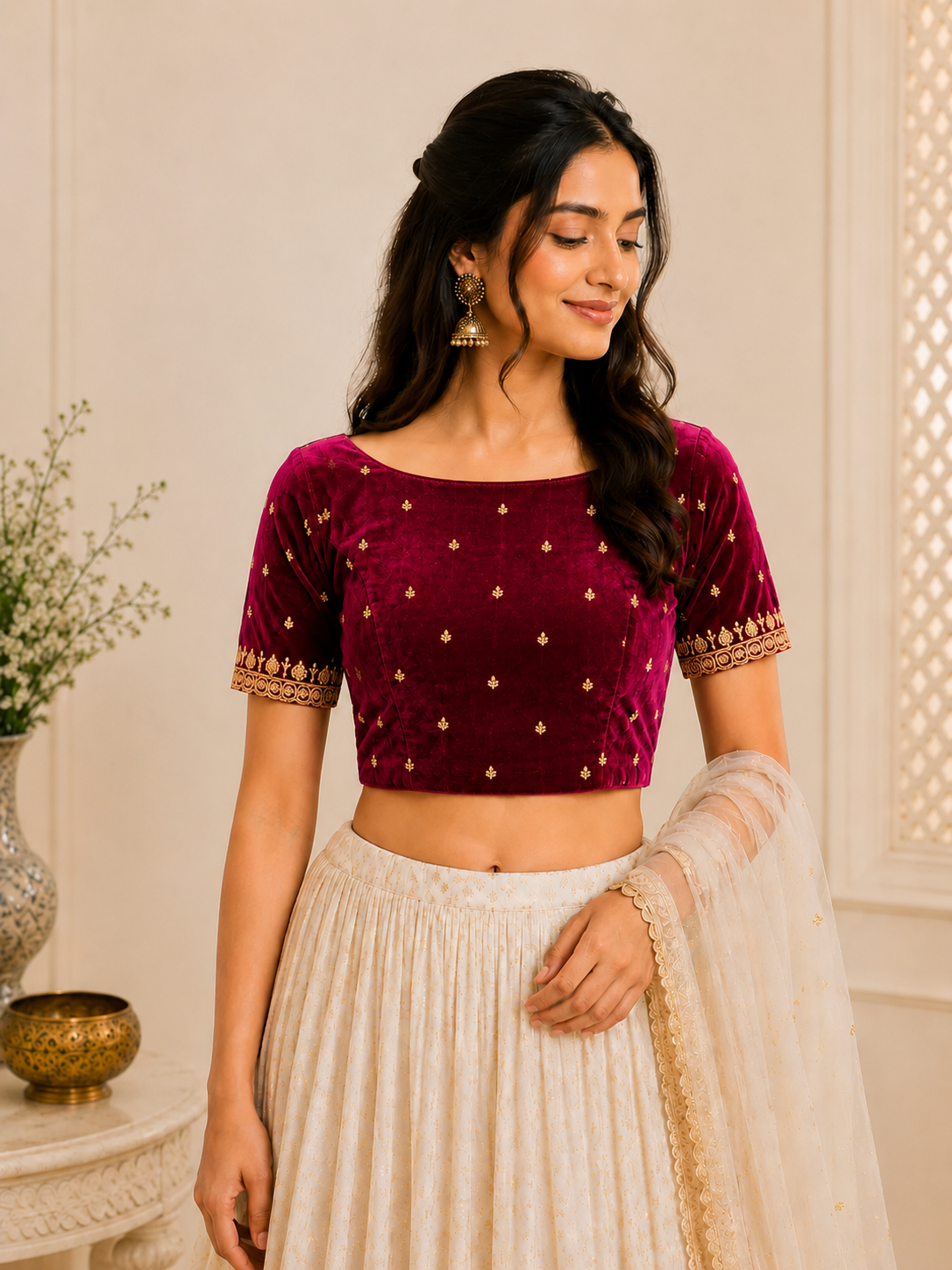 Wine color  blouse