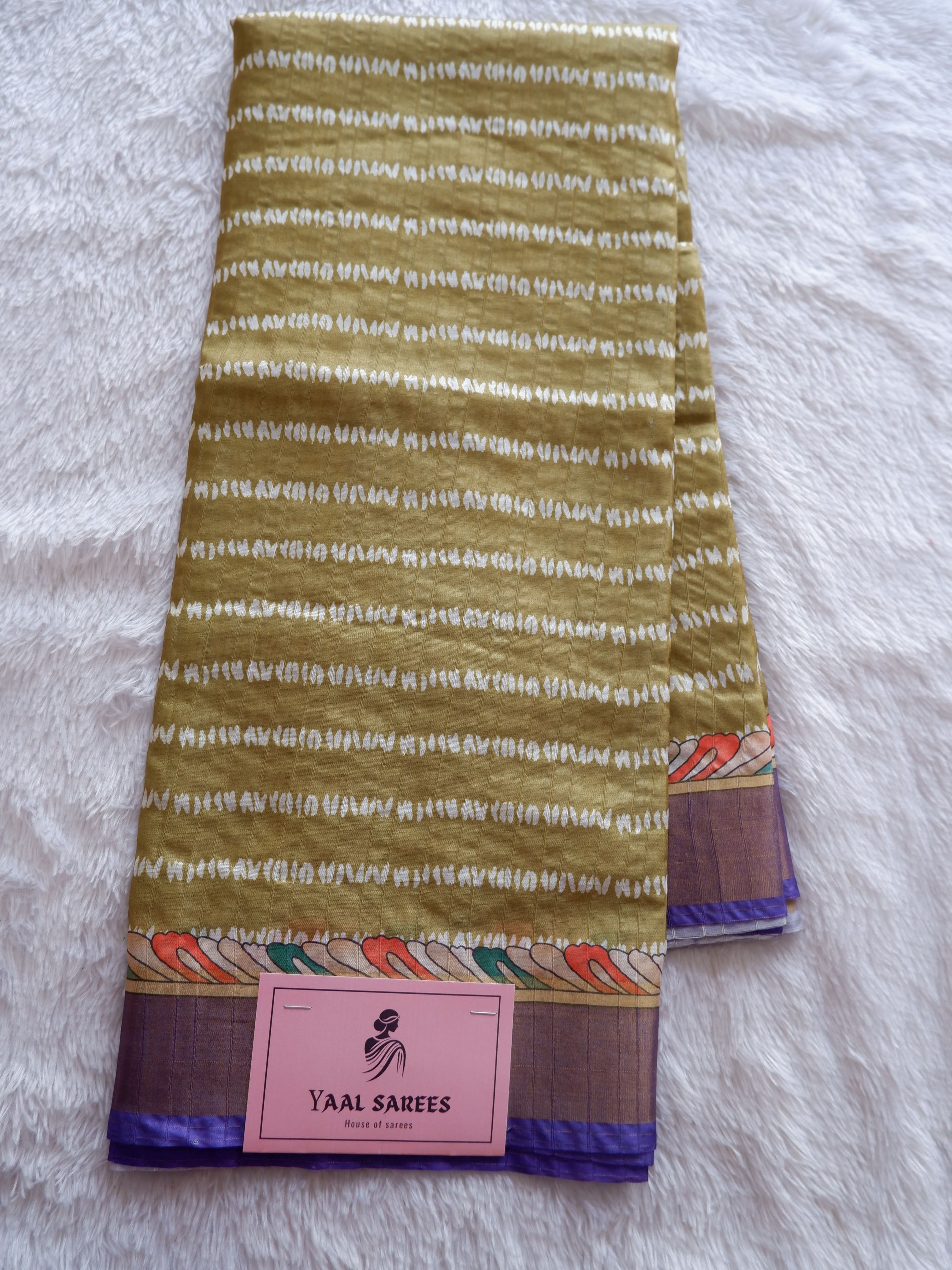 Elegant Tusser Saree with Rich Gold Border for Women