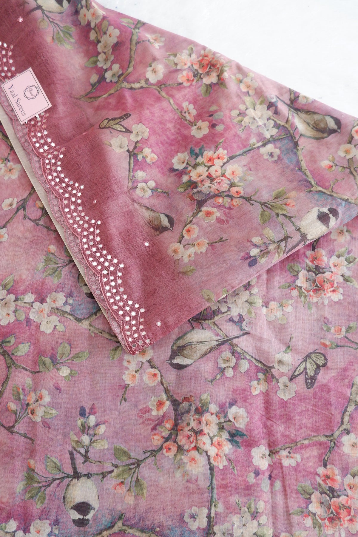 Chanderi Saree with Mirror Work | Elegant Festive Saree