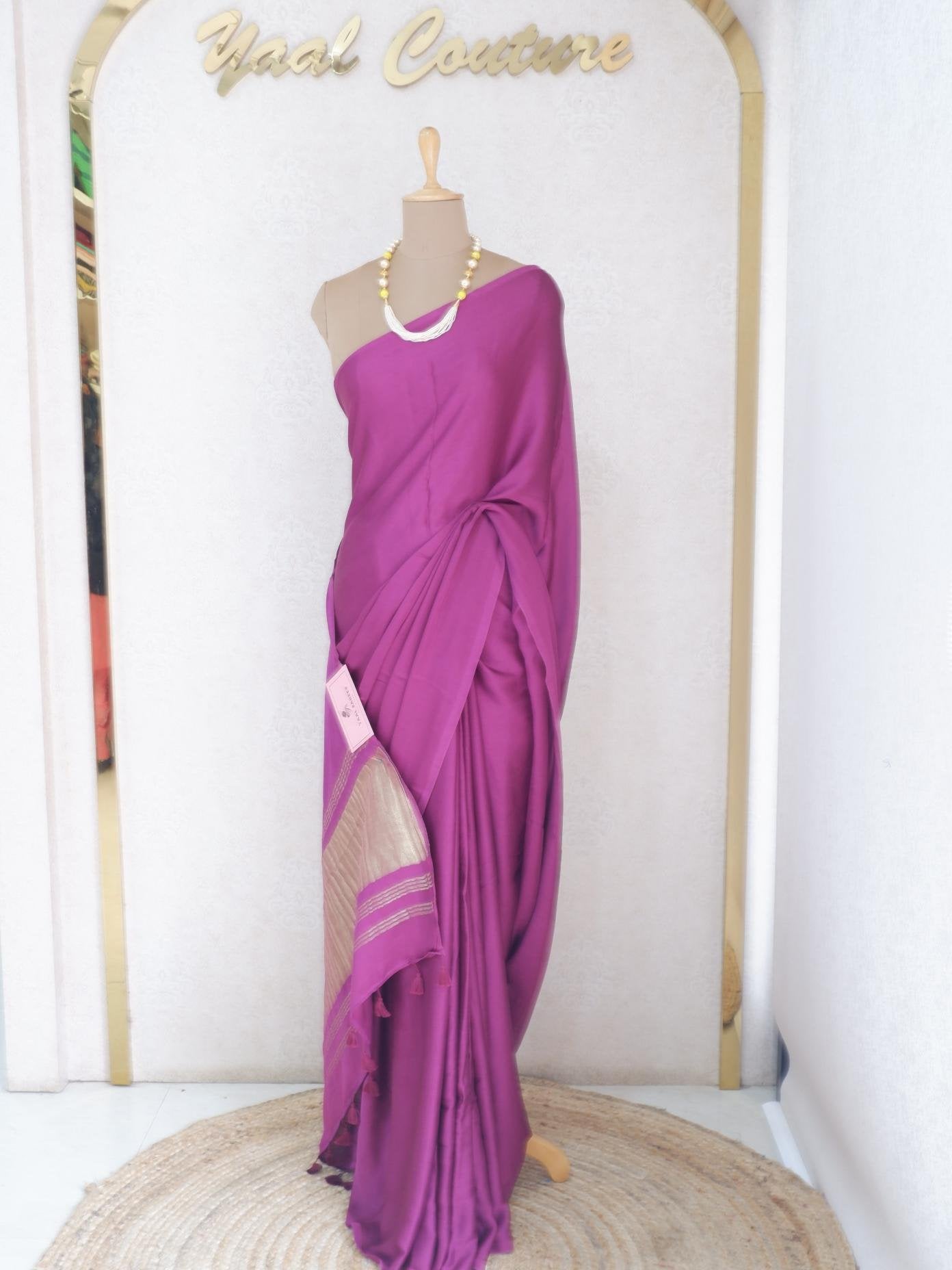 Modal Plain Saree Purple