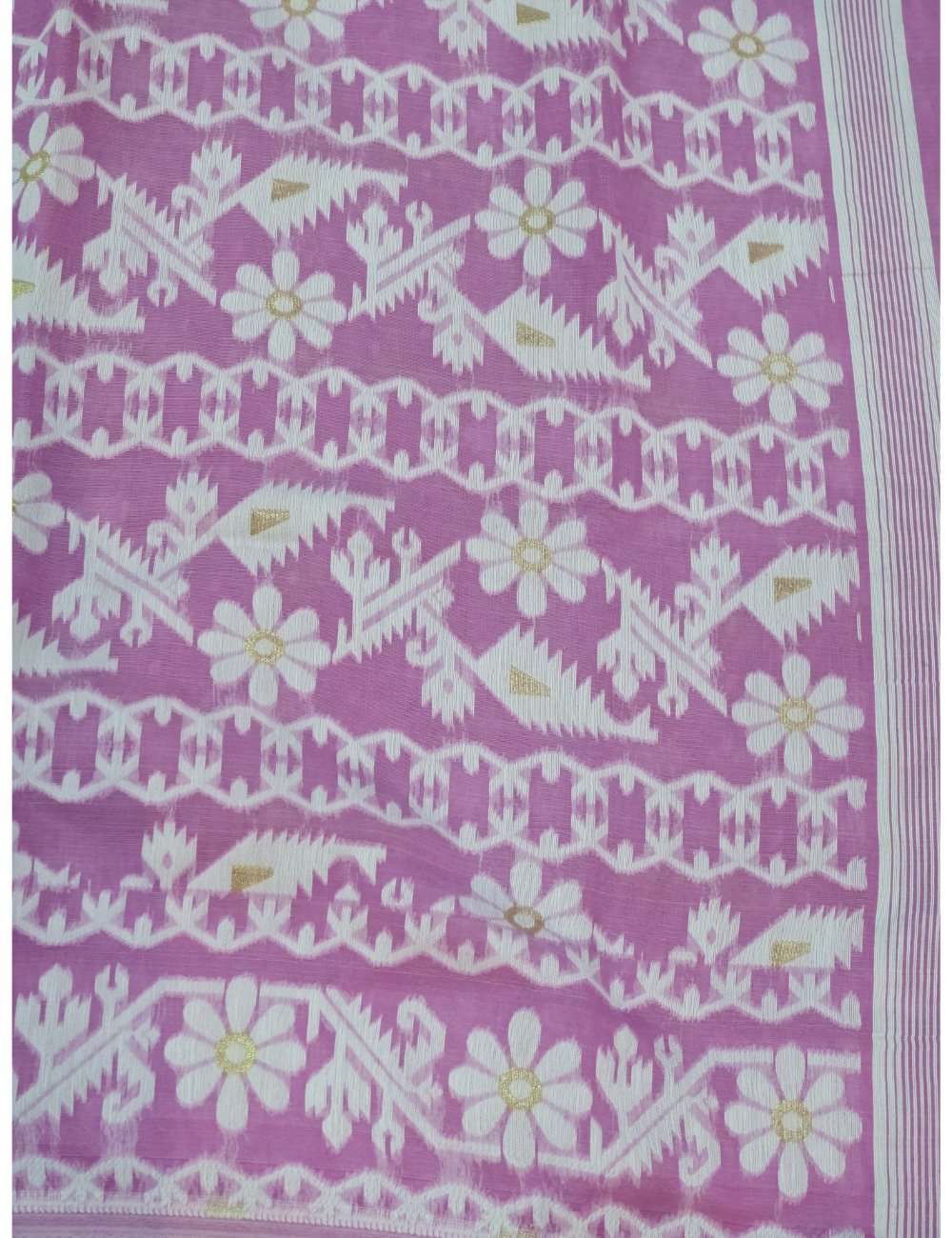 Light Purple Cotton Jamdhani Saree
