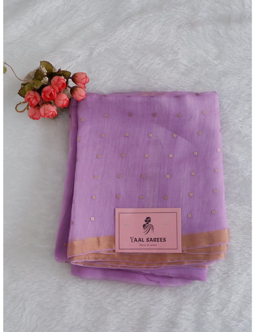 Muslin Saree with Sequence Weaving Lavender