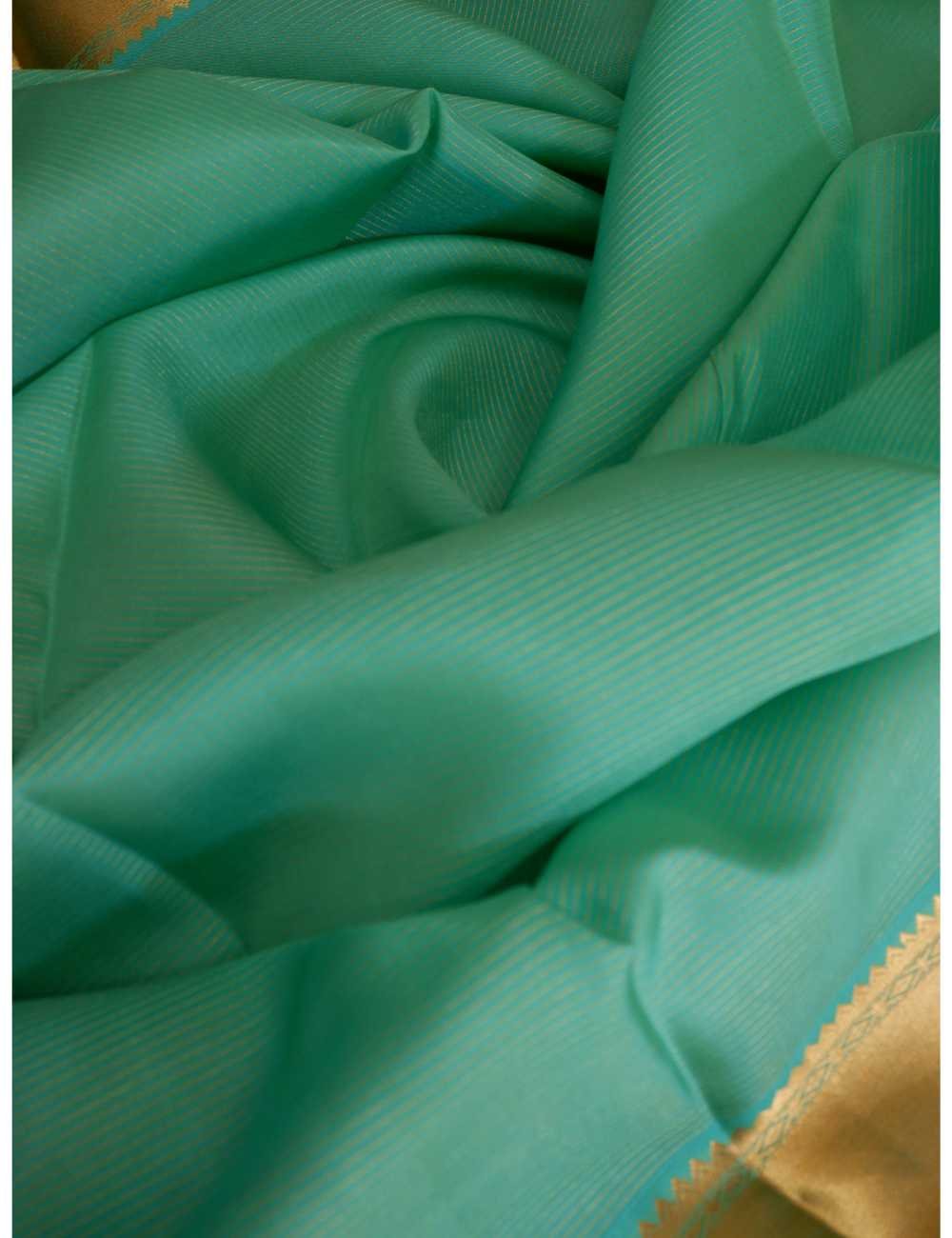 Sandal and Green Pure Silk Saree Online