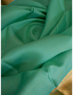 Sandal and Green Pure Silk Saree Online