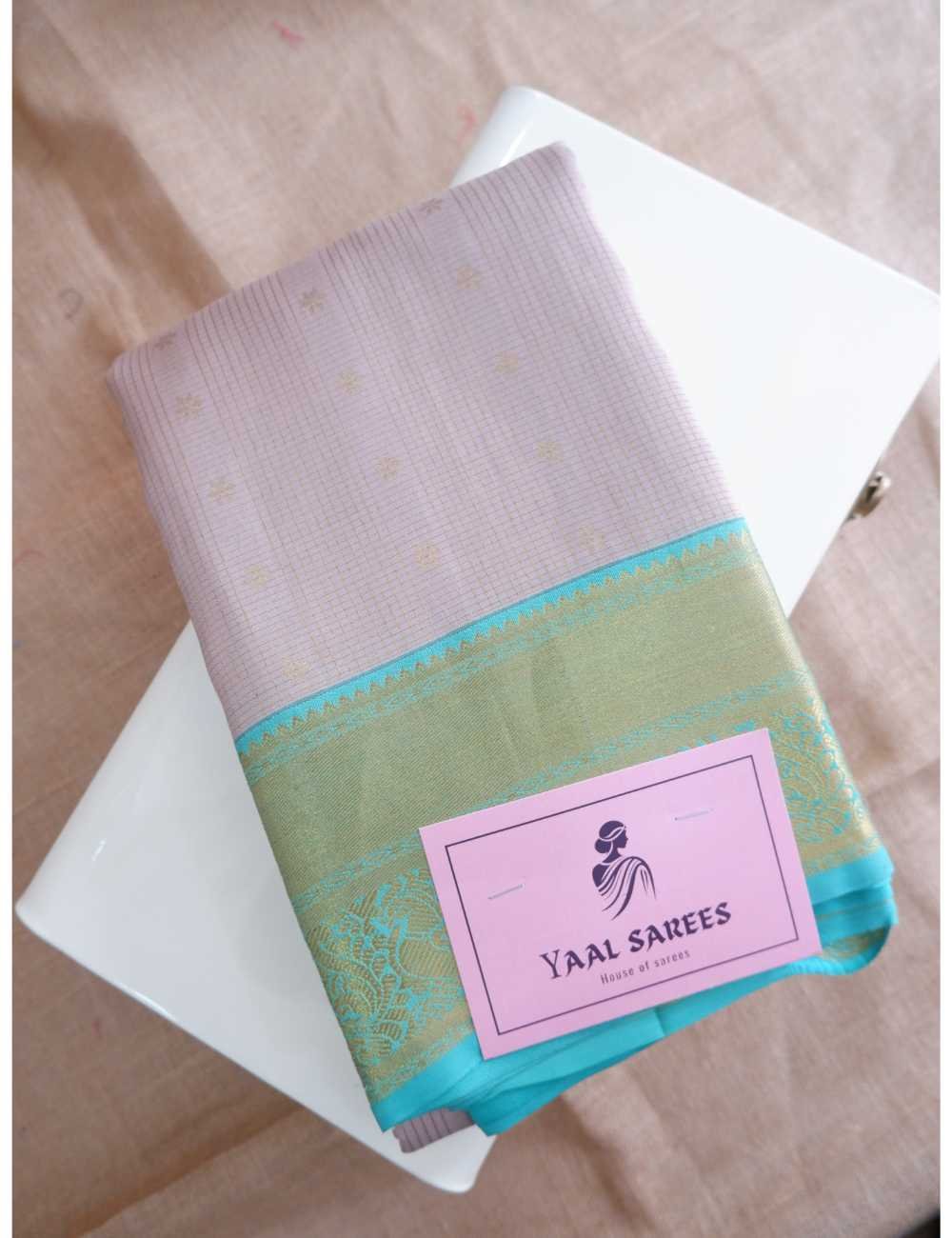 Sandal & Green Pure Silk Saree