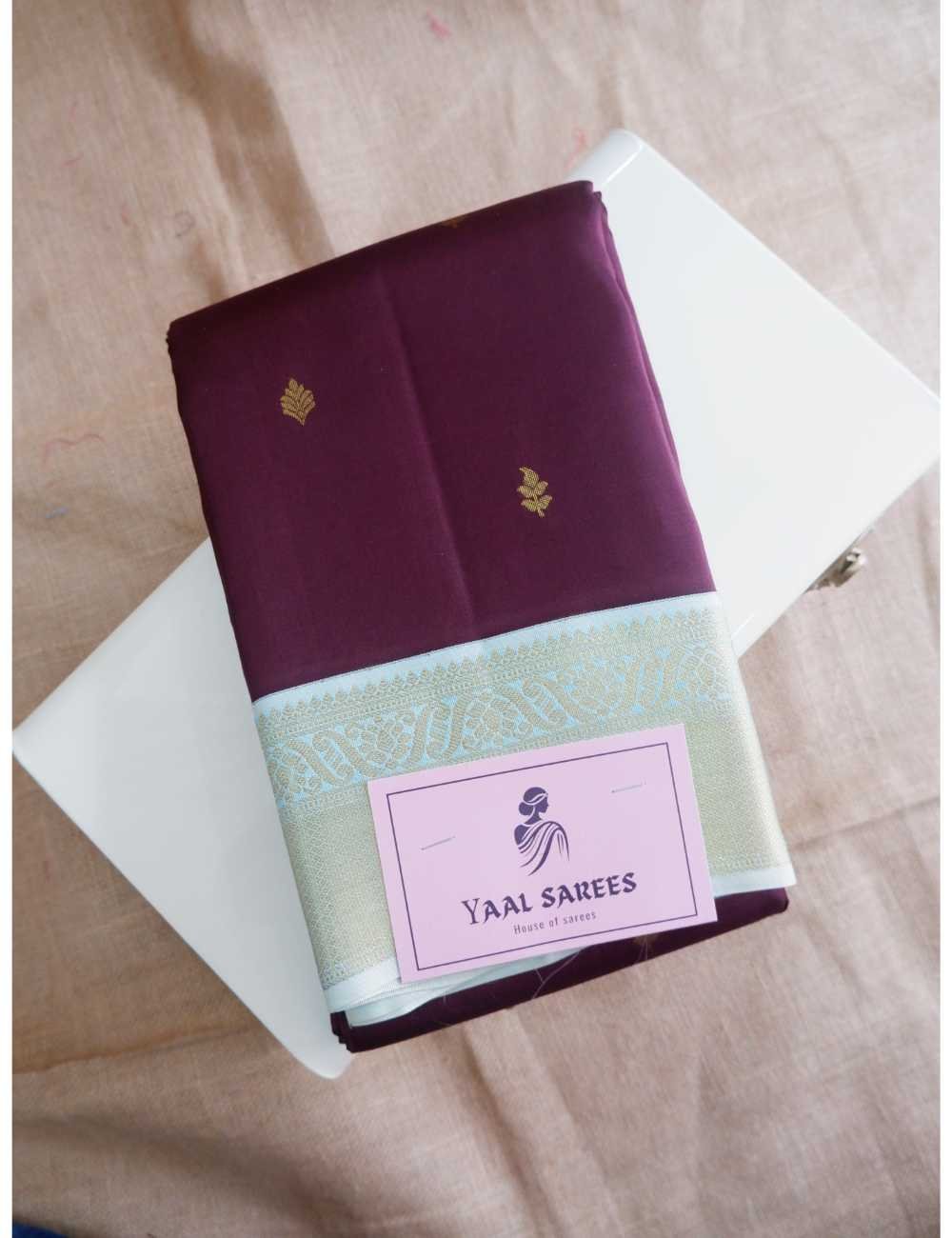 Coffee Brown & Pista Green Pure Silk Saree