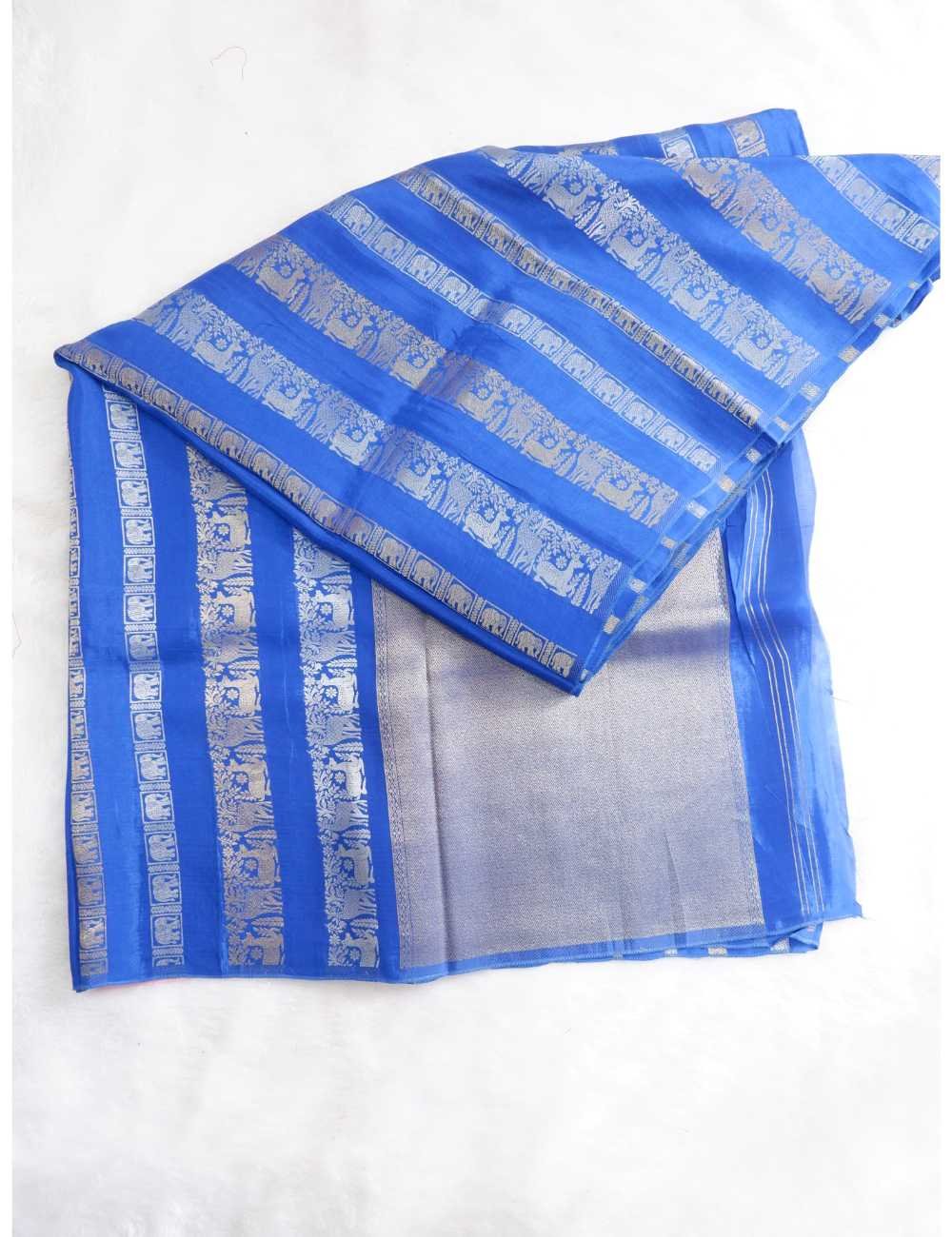 Nita Ambani Style Royal Blue Zari Saree Online