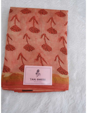 Maheshwari Salmon Red Saree Online