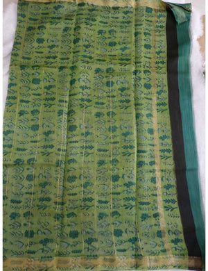 Maheshwari Block Print Green Saree Online