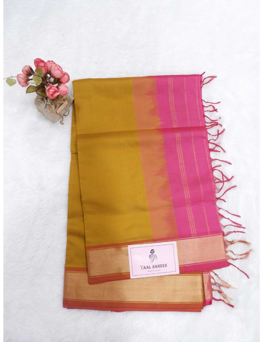 Mustard Silk Cotton Saree