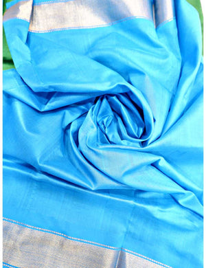 Green Silk Cotton Saree with Gold Zari Border Online