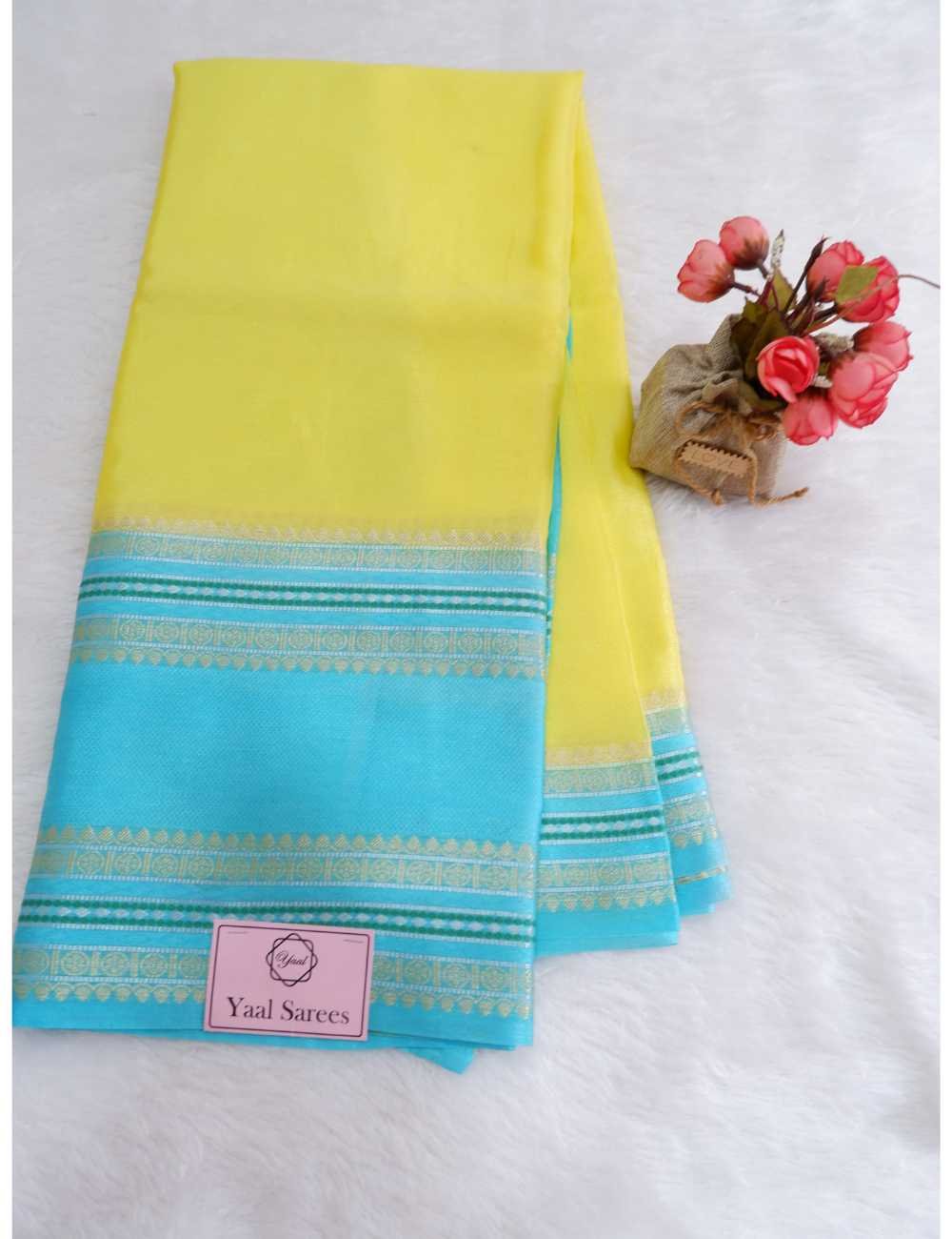 Lemon Yellow Warm Silk Saree