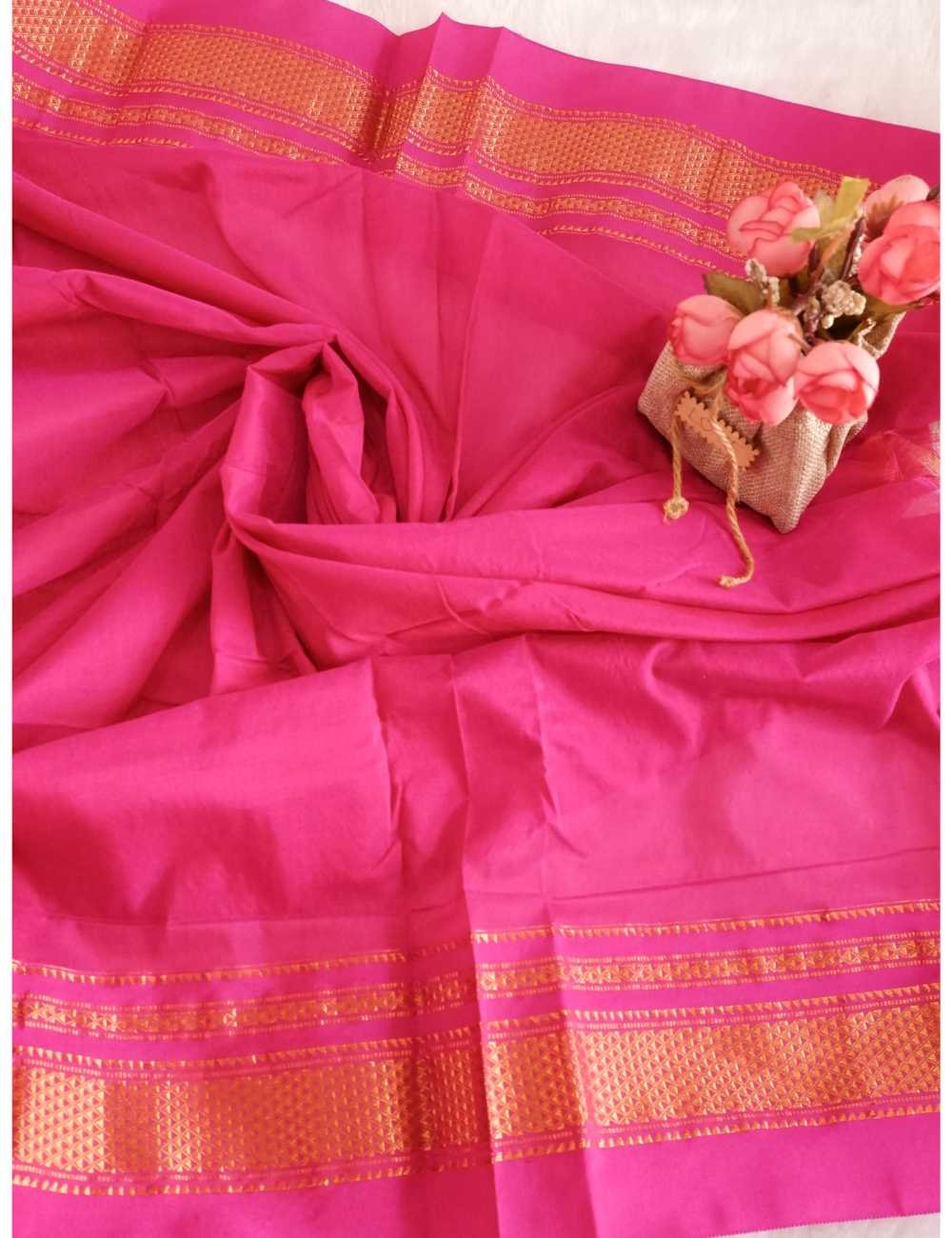 Ilkal Yellow Orange Checks Saree Online