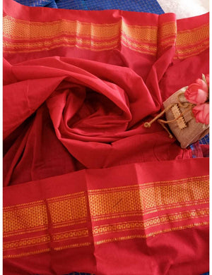 Ilkal Blue Checks Saree Online