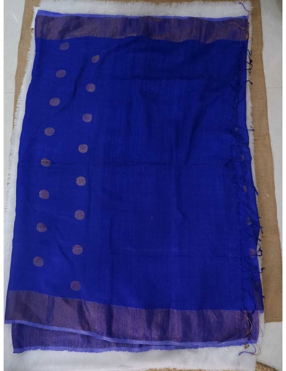Blue Matka Silk Saree with Coin Butta Online