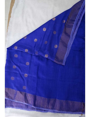 Blue Matka Silk Saree with Coin Butta Online