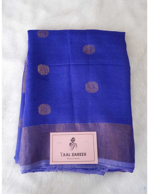 Blue Matka Silk Saree with Coin Butta Online
