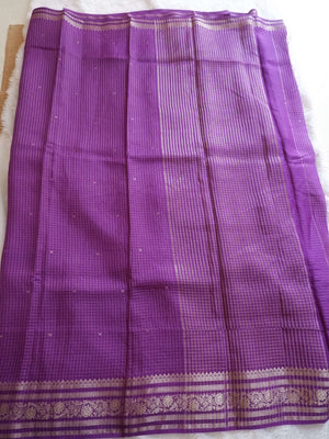 Assamese Handloom Purple Saree with Pink Contrast Blouse Online