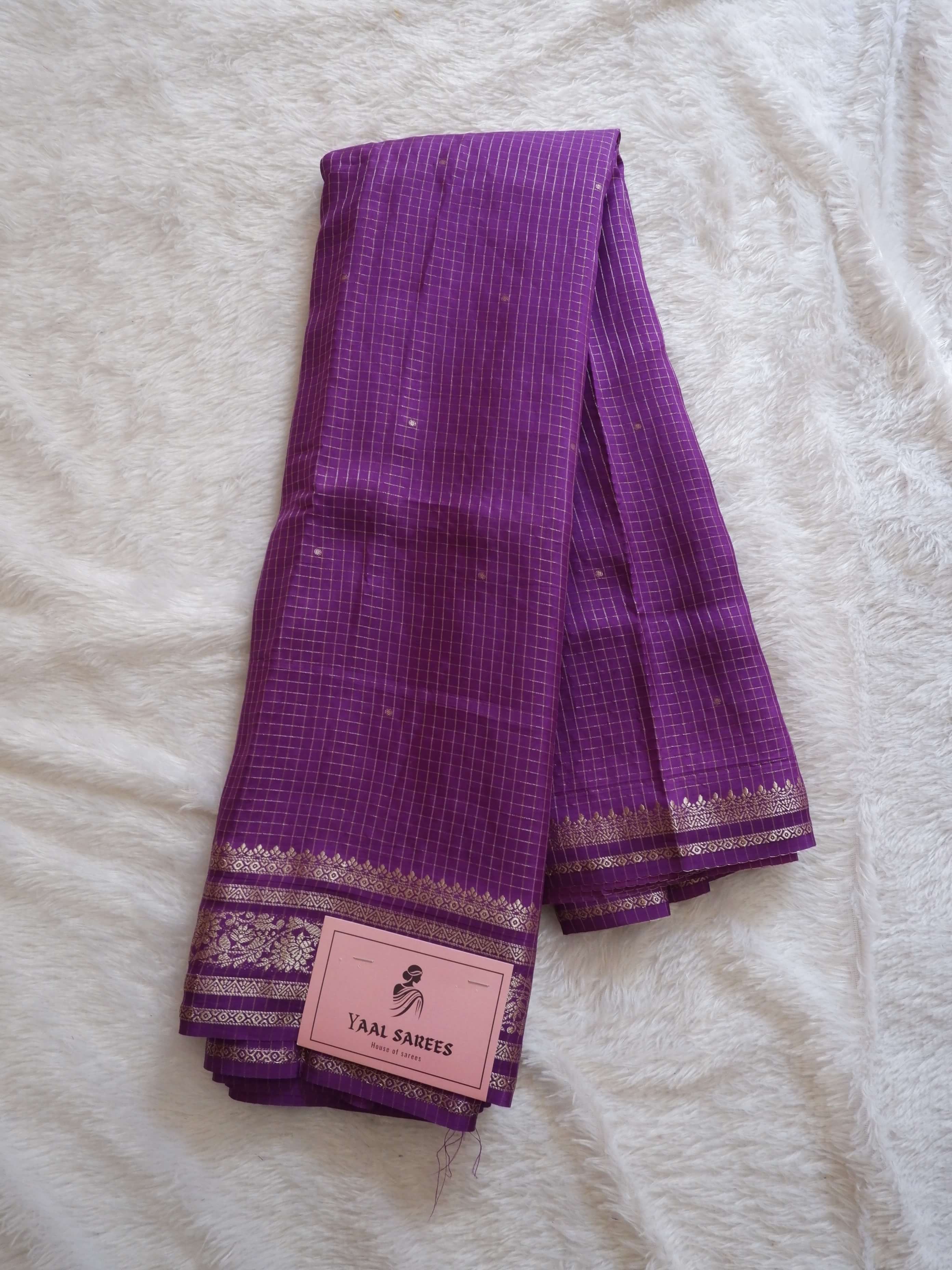Assamese Handloom Purple Saree with Pink Contrast Blouse Online