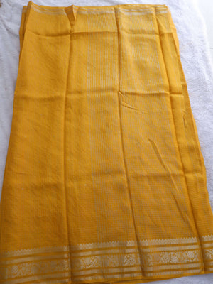 Assamese Handloom Mustard Saree with Violet Contrast Blouse Online
