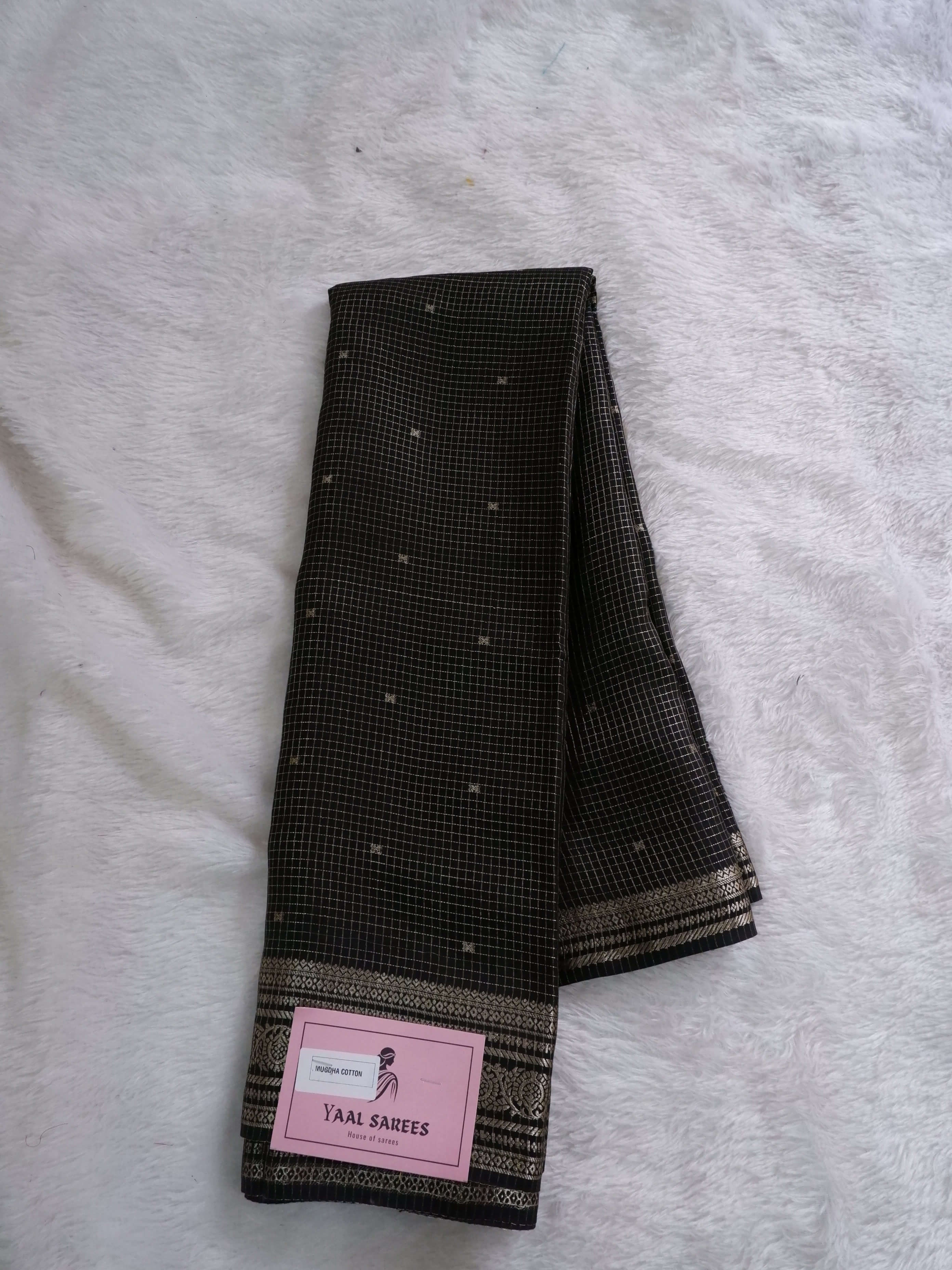 Assamese Handloom Black Saree with Red Contrast Blouse Online