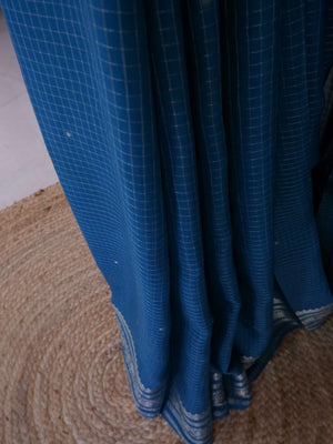 Assamese Handloom Persian Green Saree with Pink Contrast Blouse Online