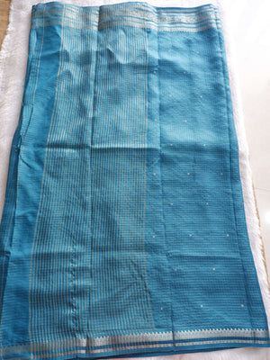 Assamese Handloom Persian Green Saree with Pink Contrast Blouse Online