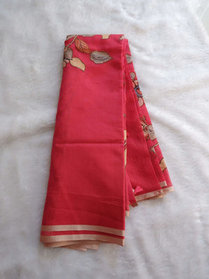 Kota Applique Work Saree with Digital Print Blouse